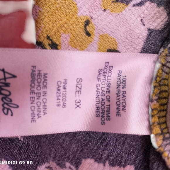 Angels V-Neck Blouse with Yellow Floral Pattern - Picture 4 of 9